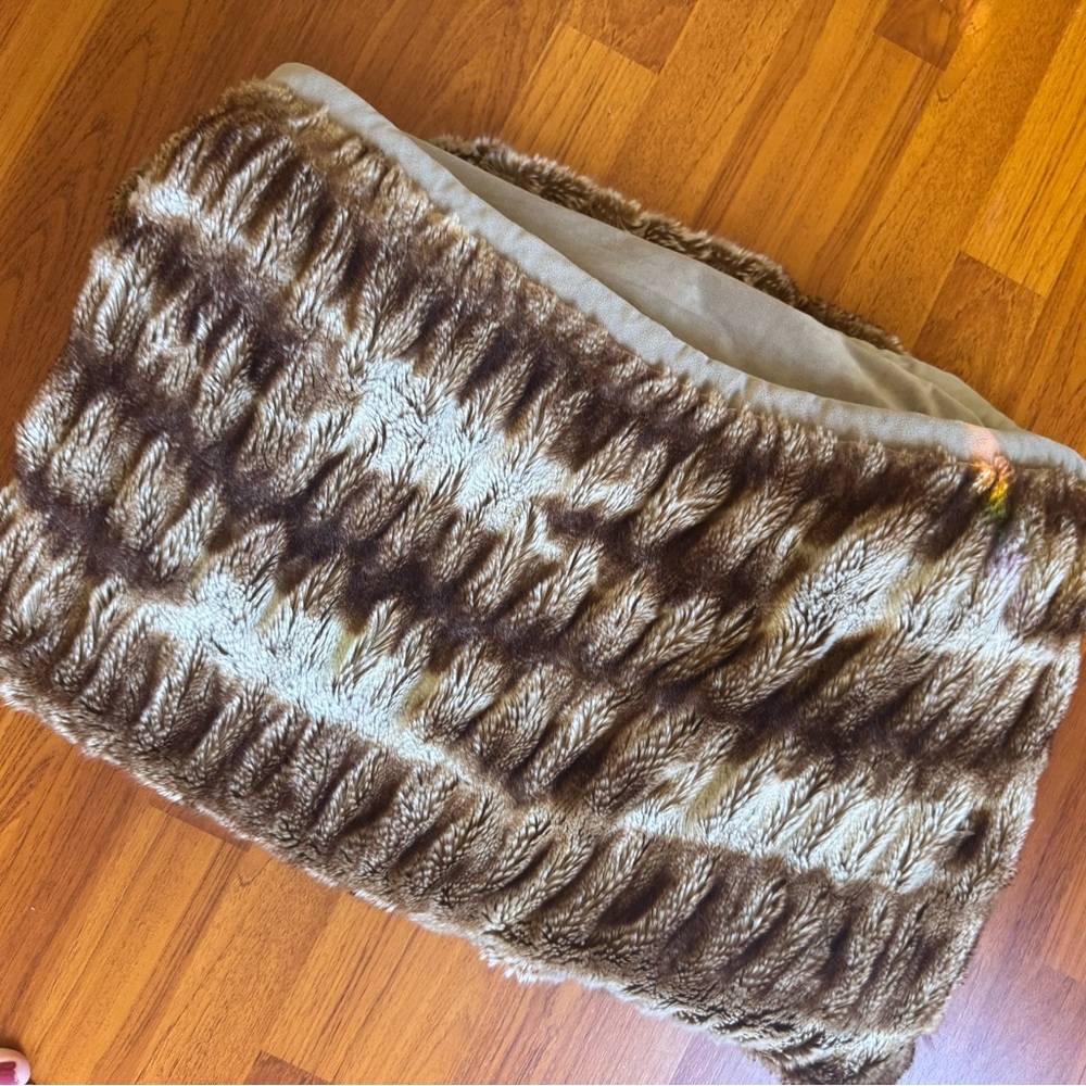 Brown Faux Fur Throw Blanket Potter Barn
